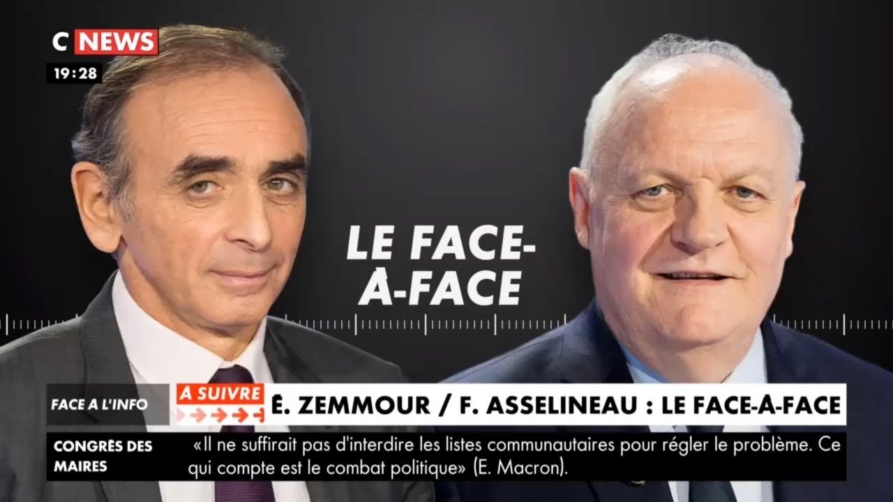 François Asselineau face à Éric Zemmour sur Cnews – 19/11/2019