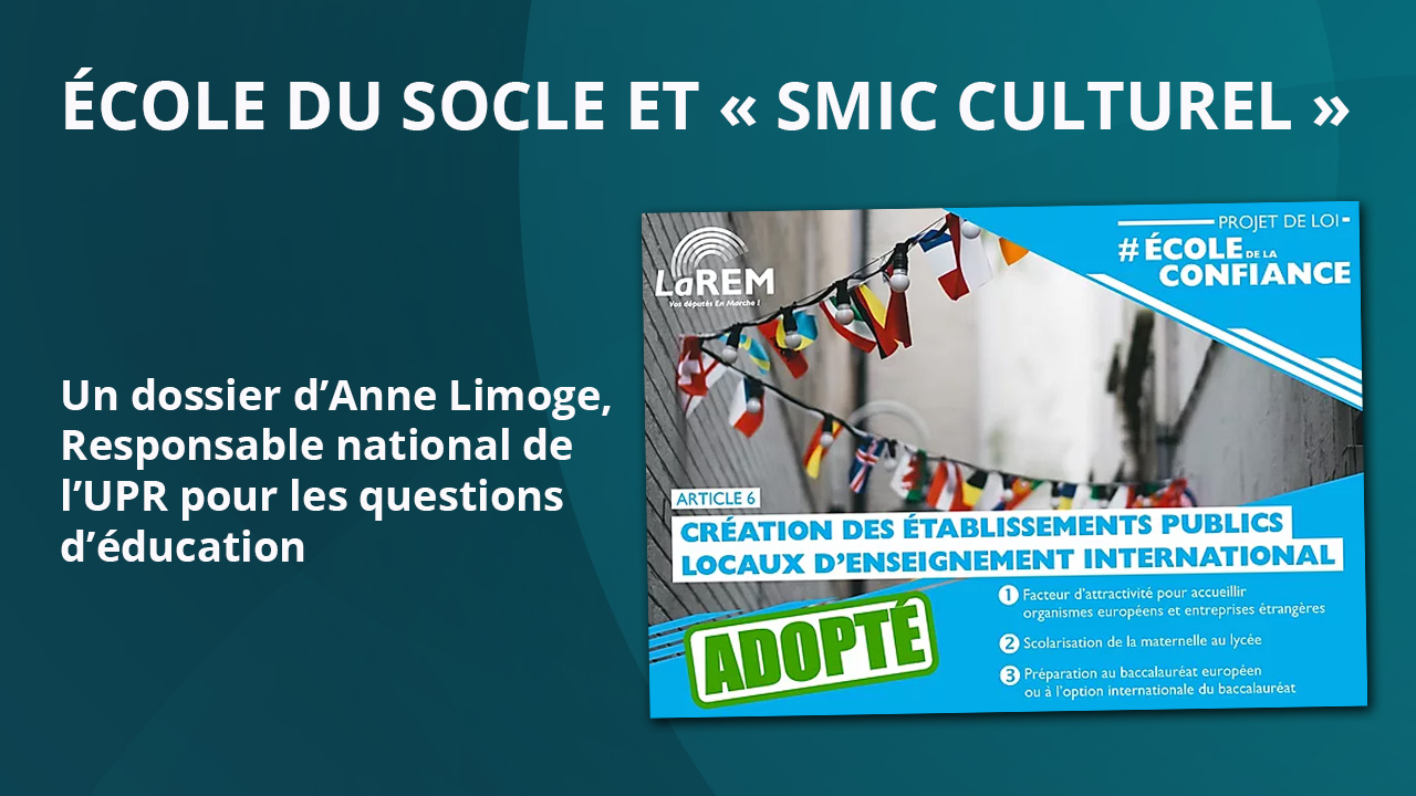 École du socle et « smic culturel », par Anne Limoge
