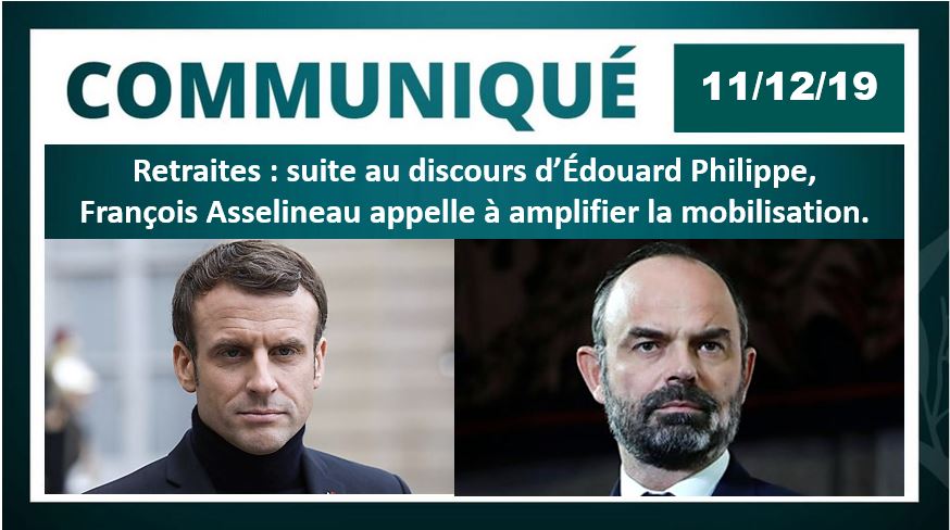 Discours d’Édouard Philippe sur les Retraites : amplifions la mobilisation !