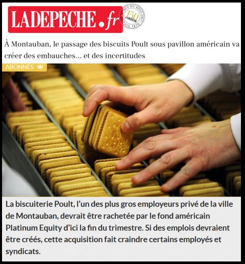Biscuit Poult racheté par Platinum Equity