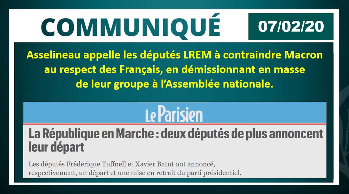 Les députés LREM doivent contraindre Macron au respect des Français
