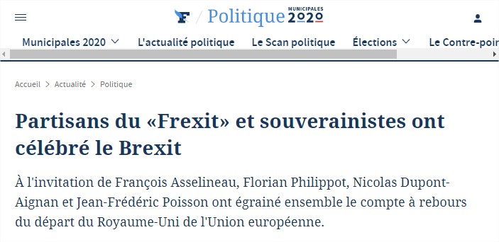 Article du journal Le Figaro sur notre fête du Brexit – 01/02/2020
