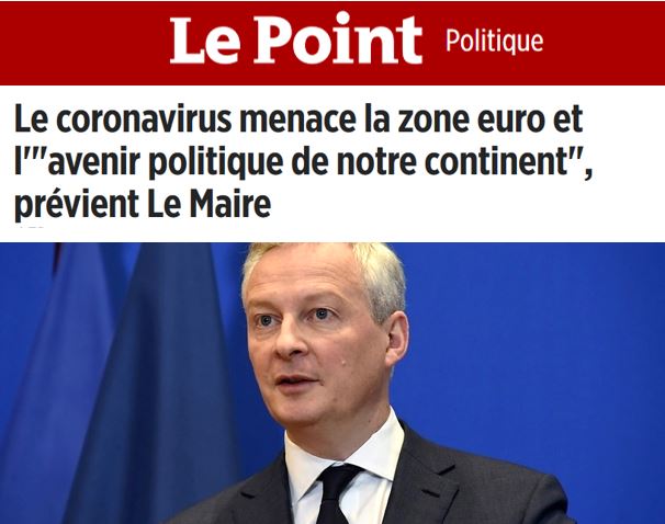 Bruno Lemaire explique que la Covid-19 menace la zone euro et l'avenir politique de notre continent