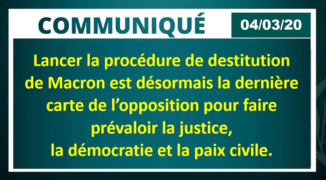 Echec des motions de censure : il faut lancer la procédure de destitution de Macron