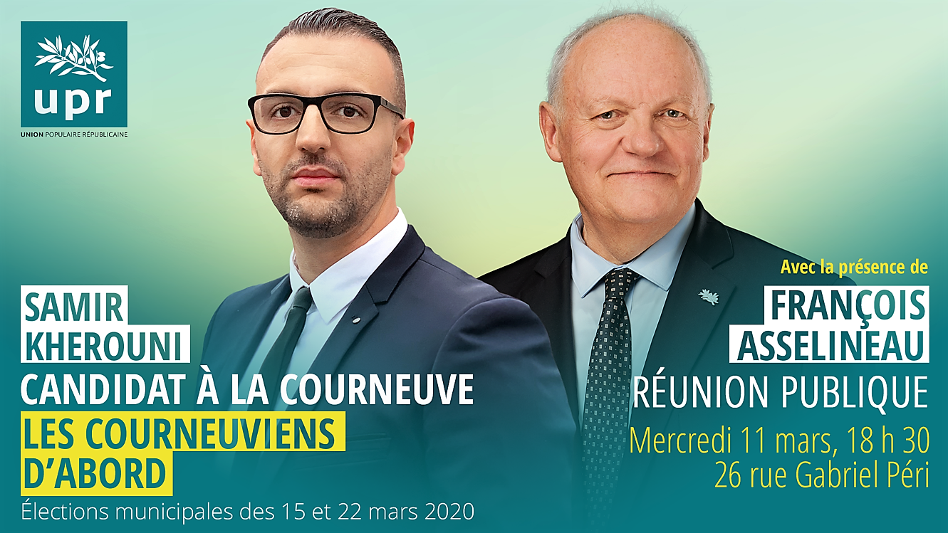 François Asselineau à La Courneuve ce mercredi 11 mars pour soutenir Samir Kherouni