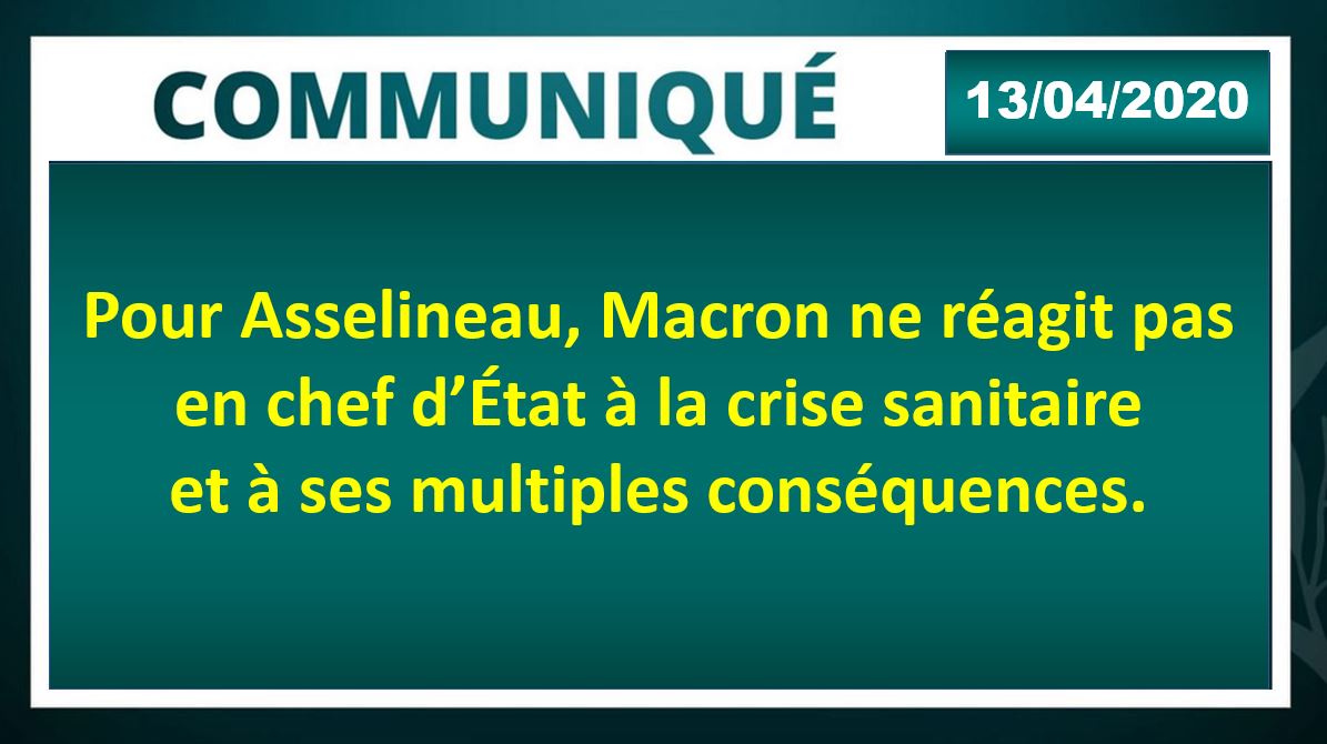 Macron ne réagit pas en chef d’État face à la crise sanitaire et ses multiples conséquences