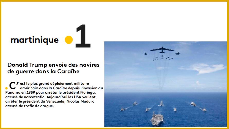Trump envoie des navires de guerre pour arrêter le président du Venezuela, par l'UPR-Guadeloupe