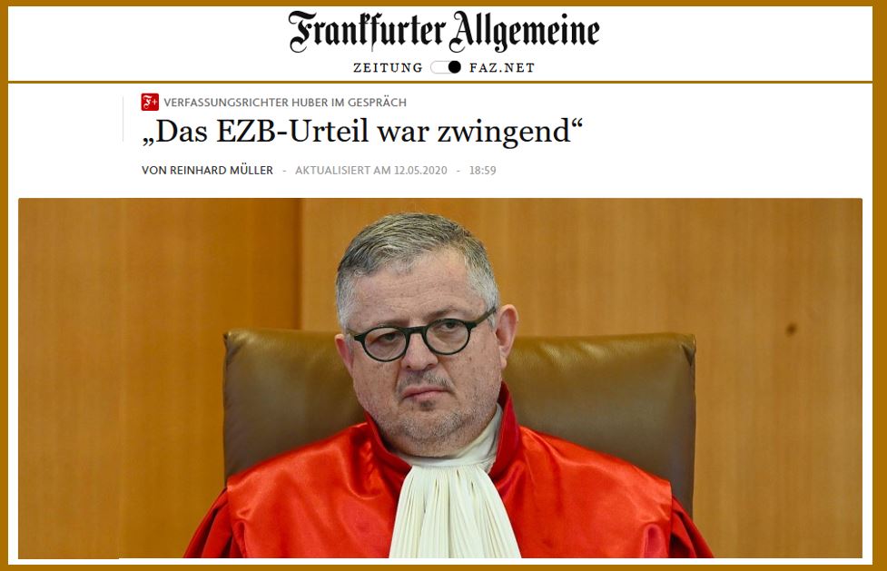 L'entretien instructif de Peter Huber, juge au Tribunal de Karlsruhe, dans la Frankfurter Allgemeine Zeitung