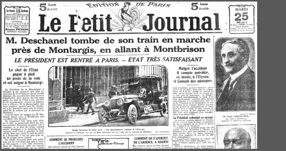 Il y a 100 ans, le président Paul Deschanel tombait de son train en marche
