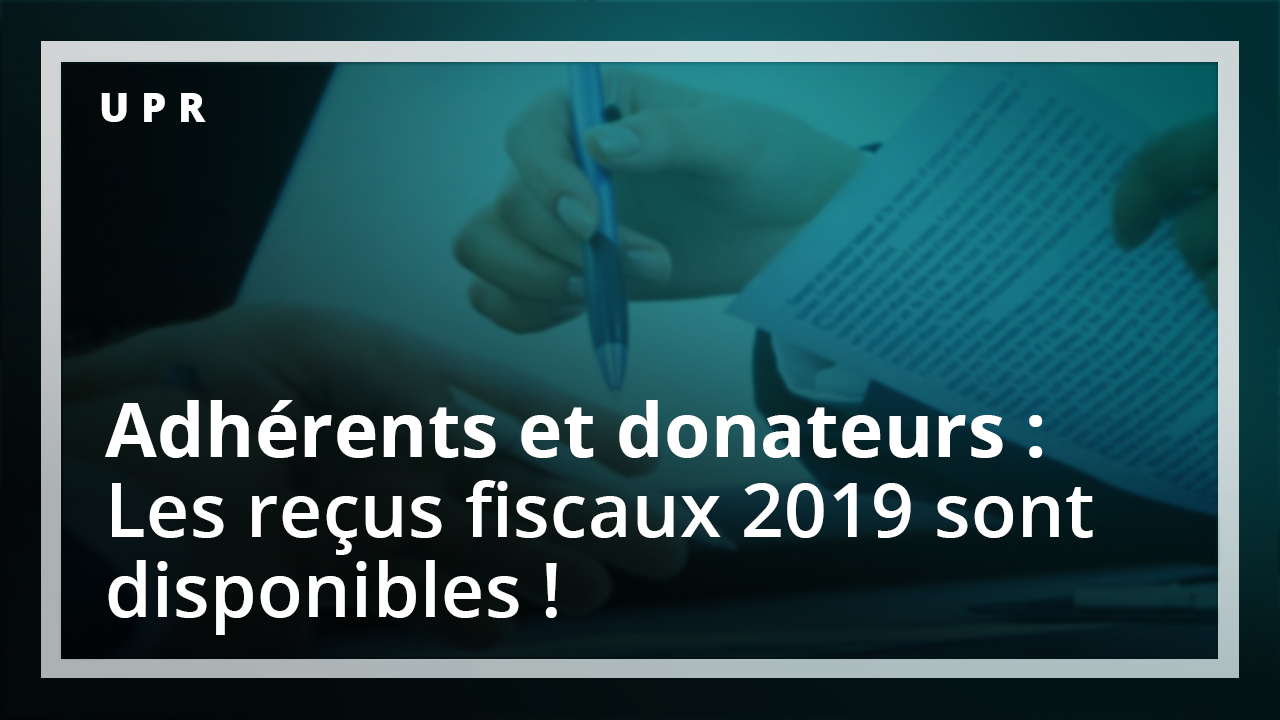 Les reçus fiscaux pour l'année 2019 sont en ligne