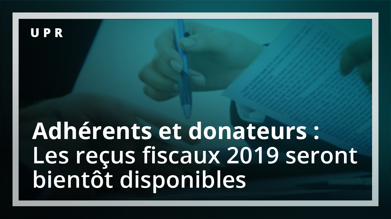 Les reçus fiscaux pour l'année 2019 seront bientôt disponibles