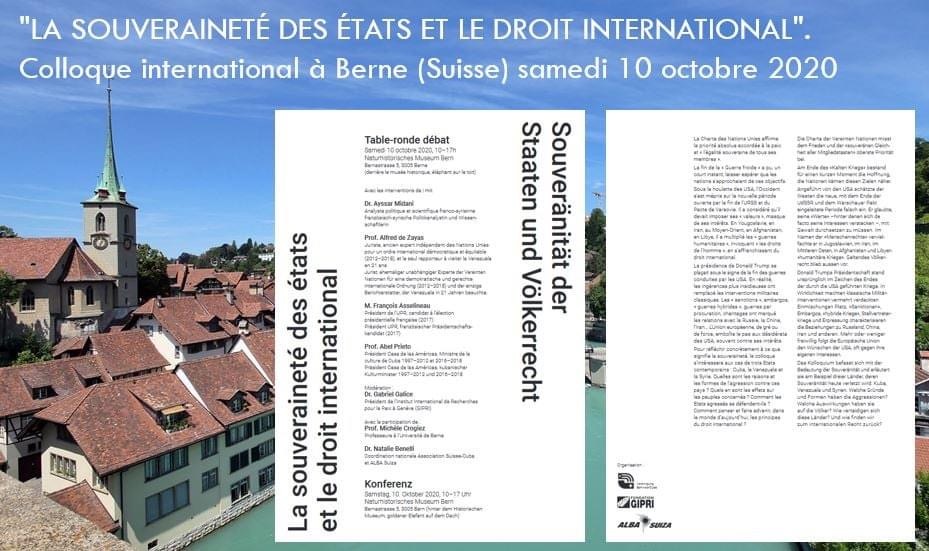 François Asselineau invité à un colloque sur le droit international, à Berne, ce samedi 10 octobre