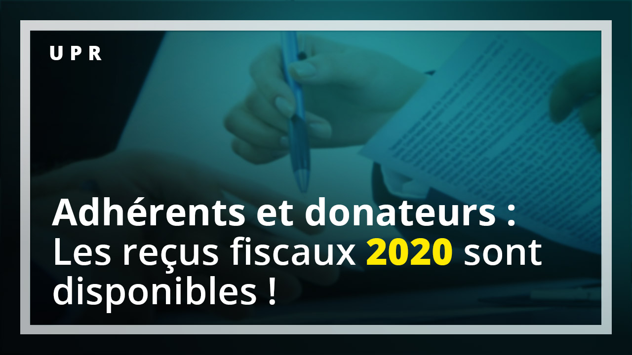 Les reçus fiscaux pour l'année 2020 sont disponibles en ligne