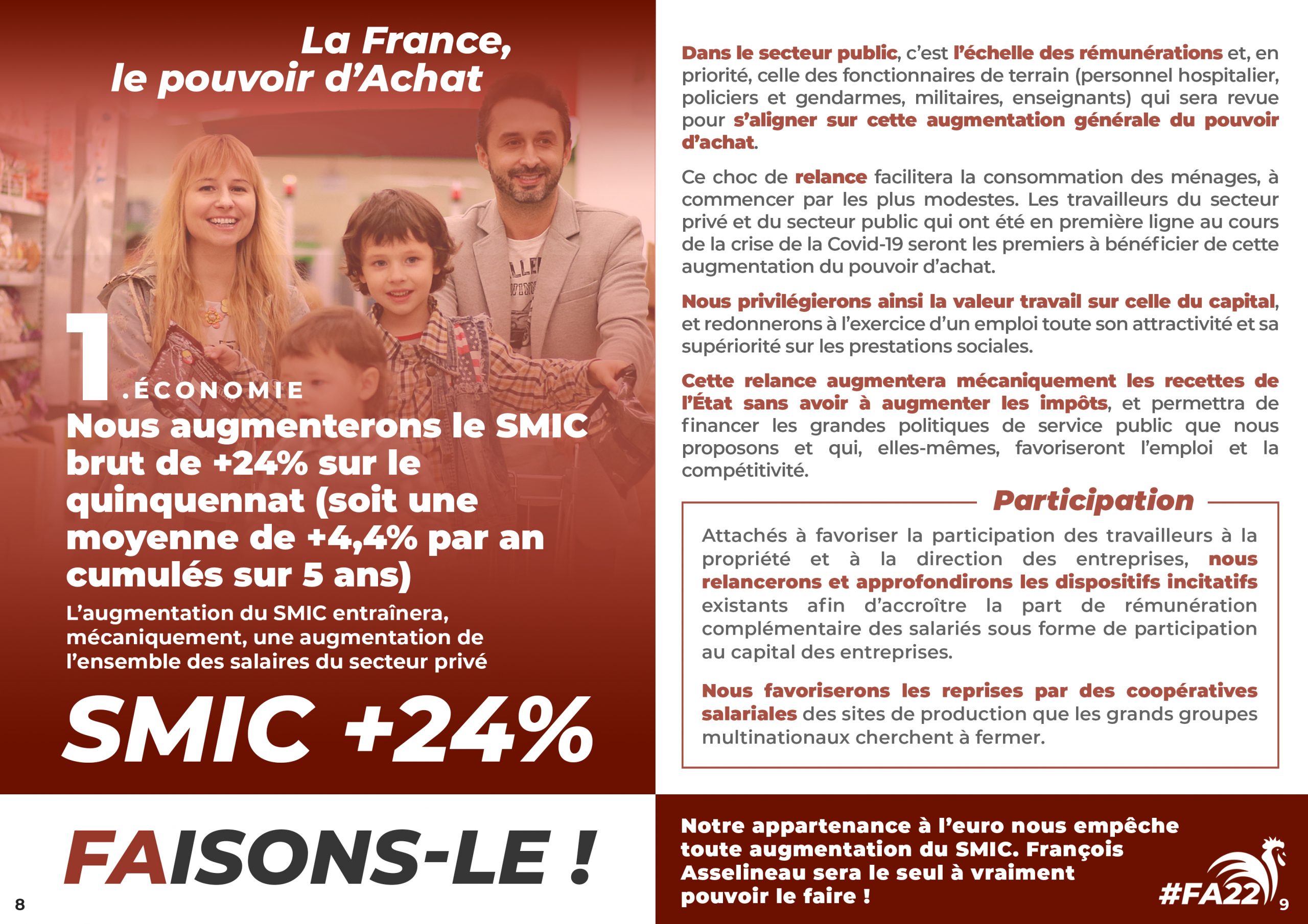 Programme 2022 : François Asselineau augmentera le SMIC de 24%