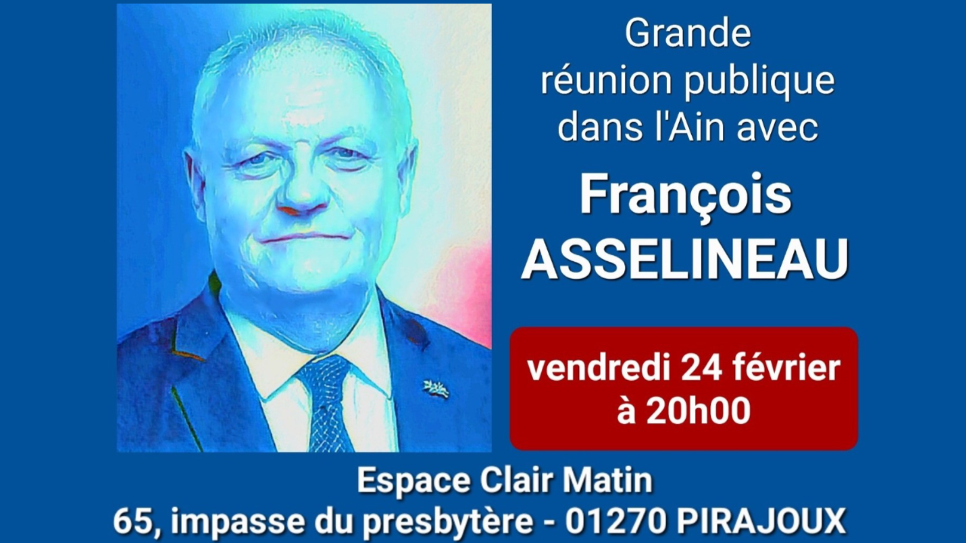 Annonce de la réunion publique à Pirajoux