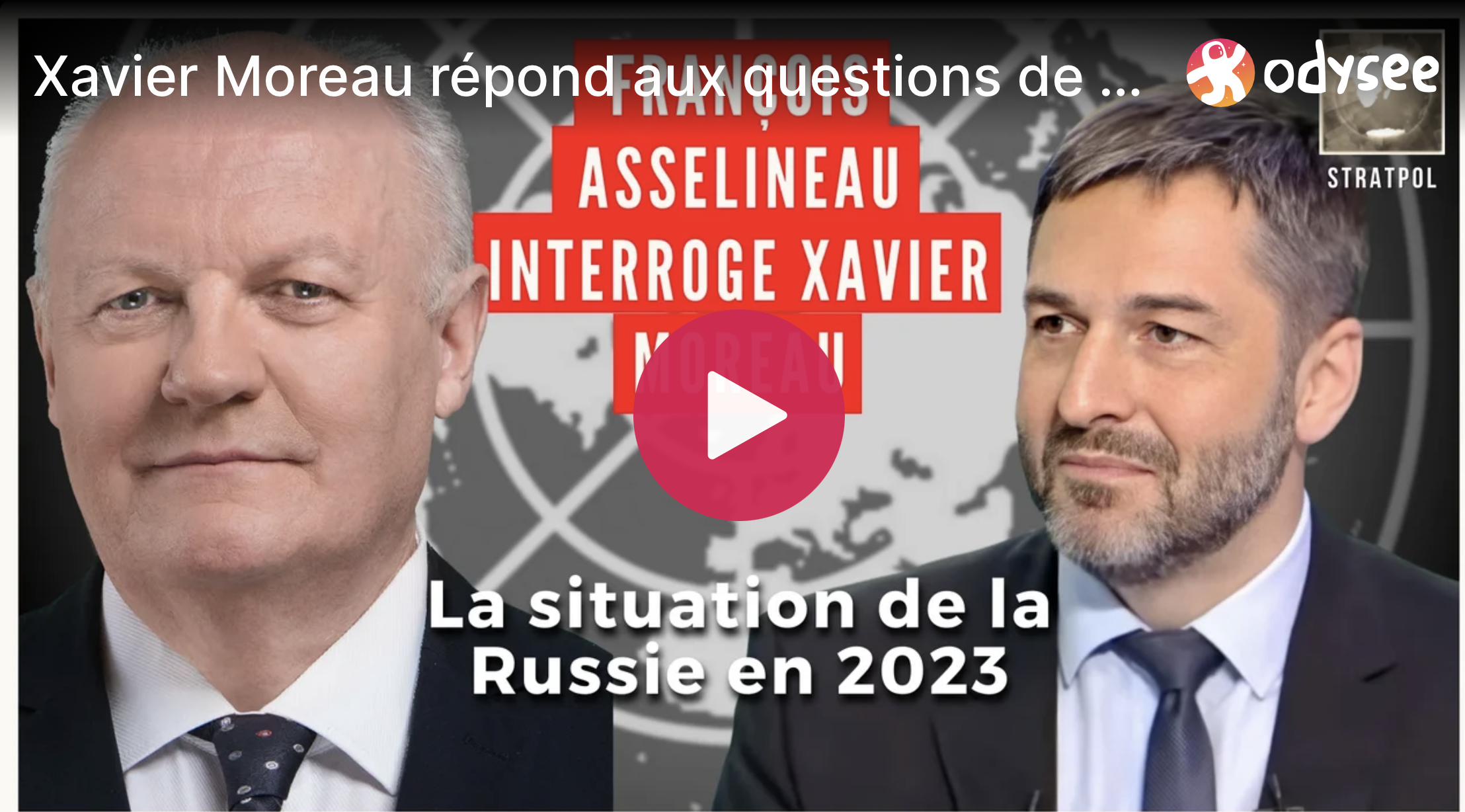 François Asselineau invité de Xavier Moreau sur STRATPOL – 17/03/2023