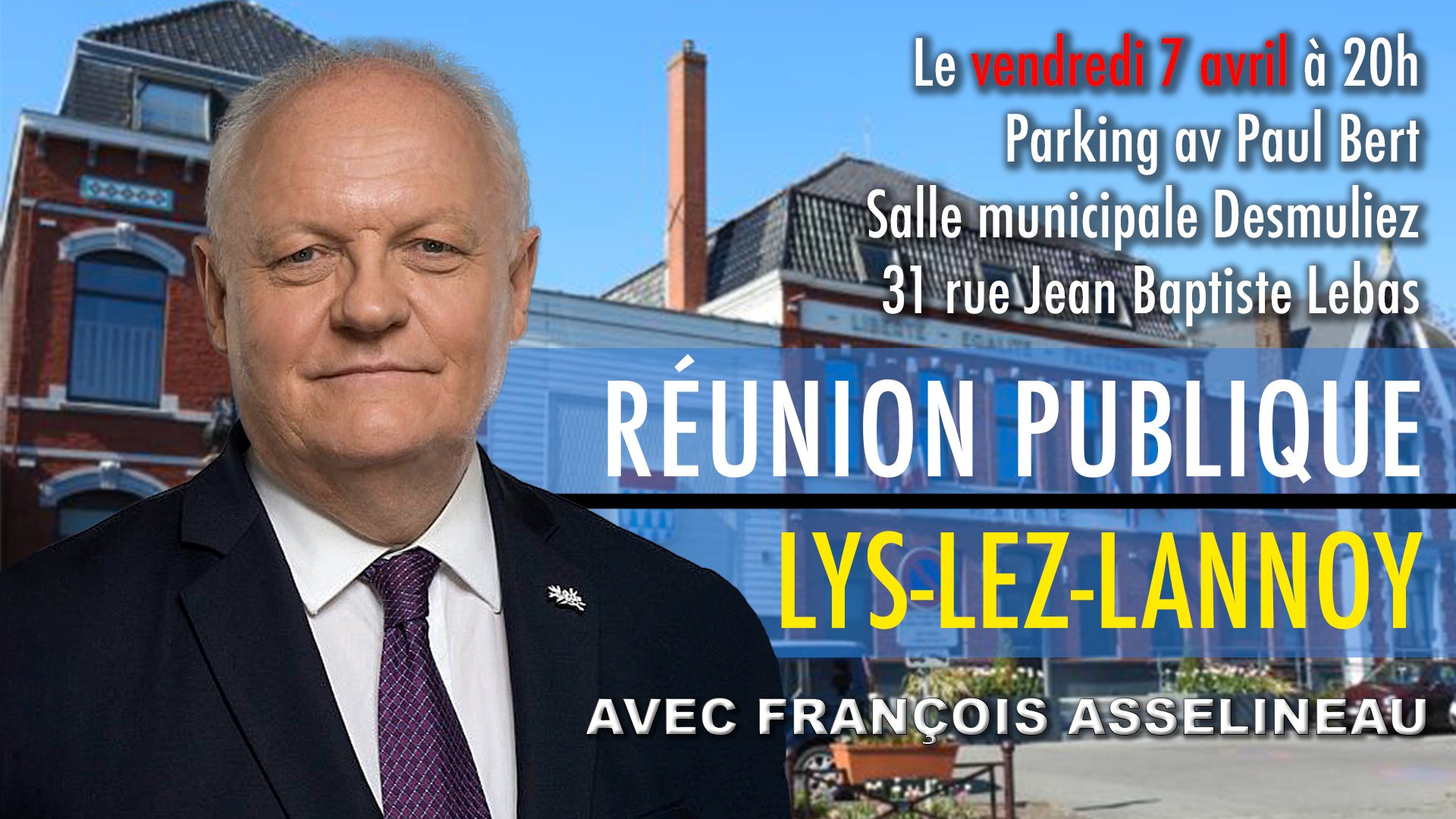 Annonce de la réunion publique à Lys-lez-Lannoy