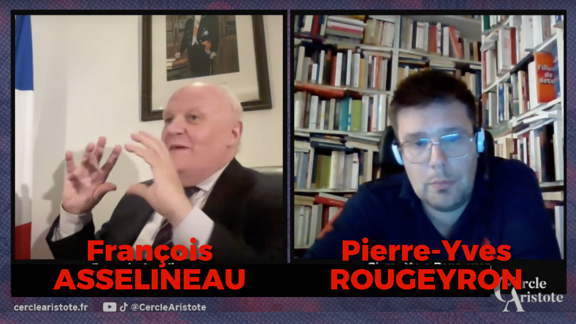 François Asselineau invité de Pierre-Yves Rougeyron sur Cercle Aristote – 21/08/2023