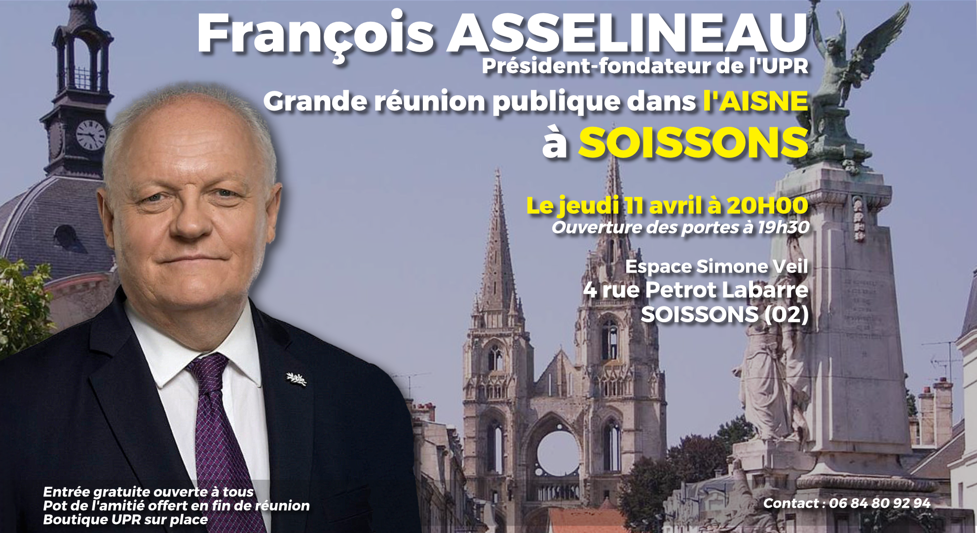 Annonce de la réunion publique à Soissons