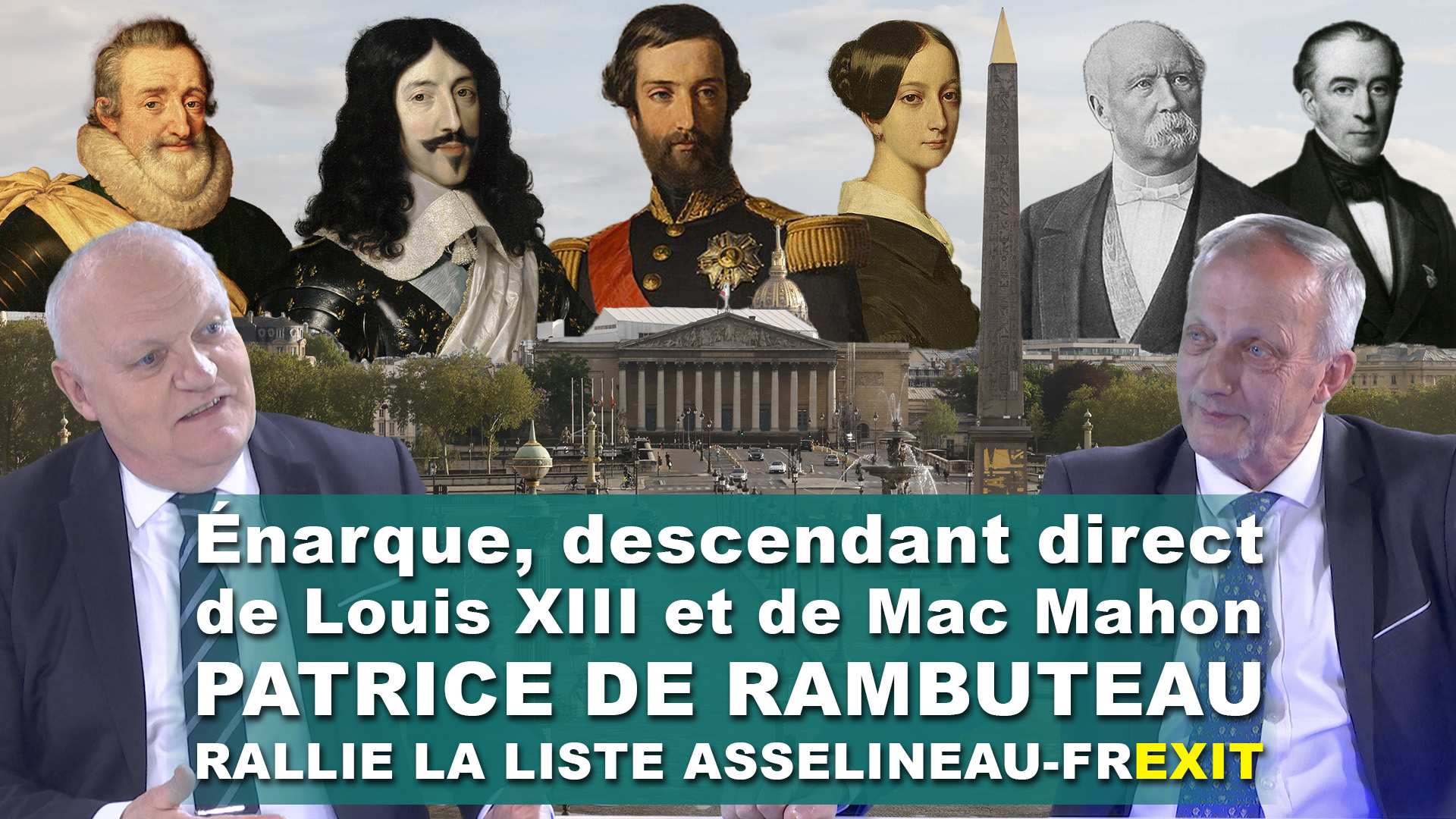 Patrice de Rambuteau, énarque descendant de Louis XIII et de Mac Mahon, colistier Asselineau-Frexit