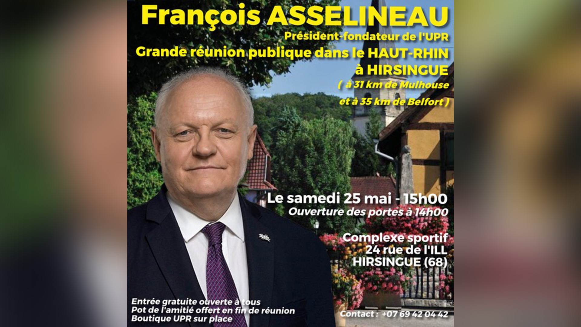 Annonce de la réunion publique à Hirsingue