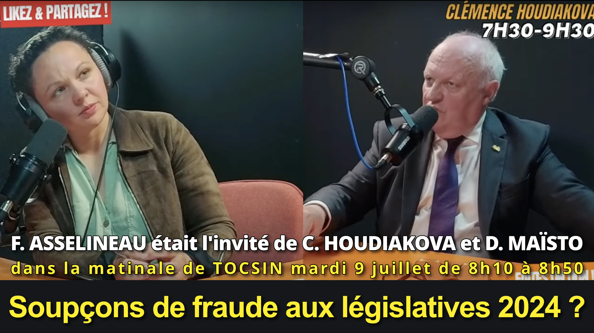 François Asselineau invité de Clémence Houdiakova & Didier Maïsto sur Tocsin – 09/07/2024