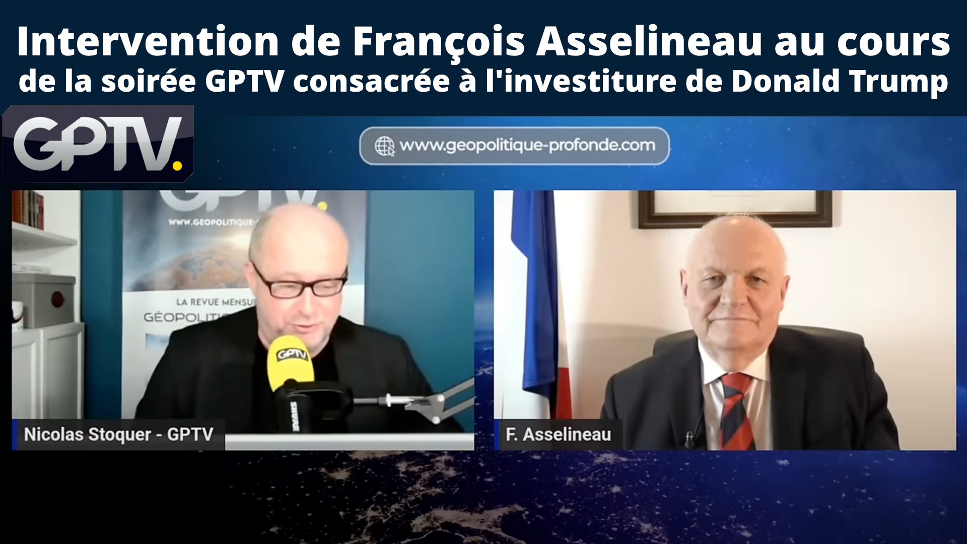 François Asselineau invité de Nicolas Stoquer sur GP-TV – 20/01/2025