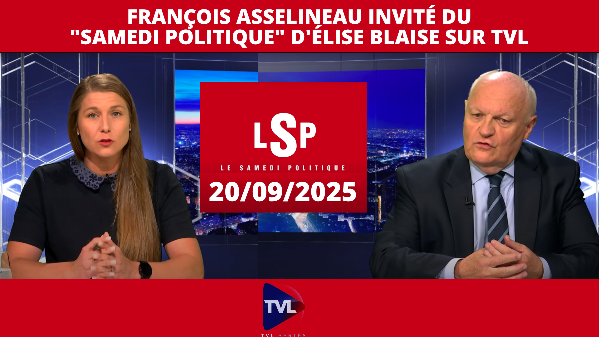 François Asselineau invité d'Élise Blaise sur TVL – 20/09/2025