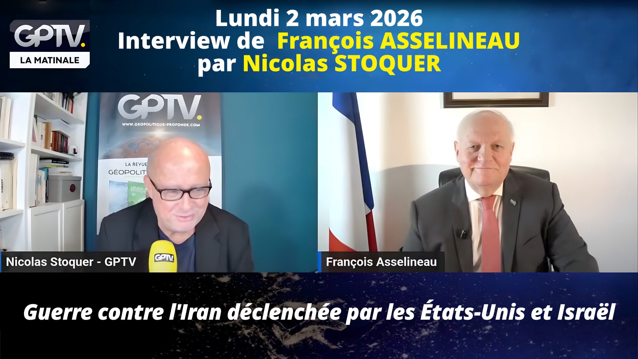 François Asselineau invité de Nicolas Stoquer sur GP-TV – 02/03/2026