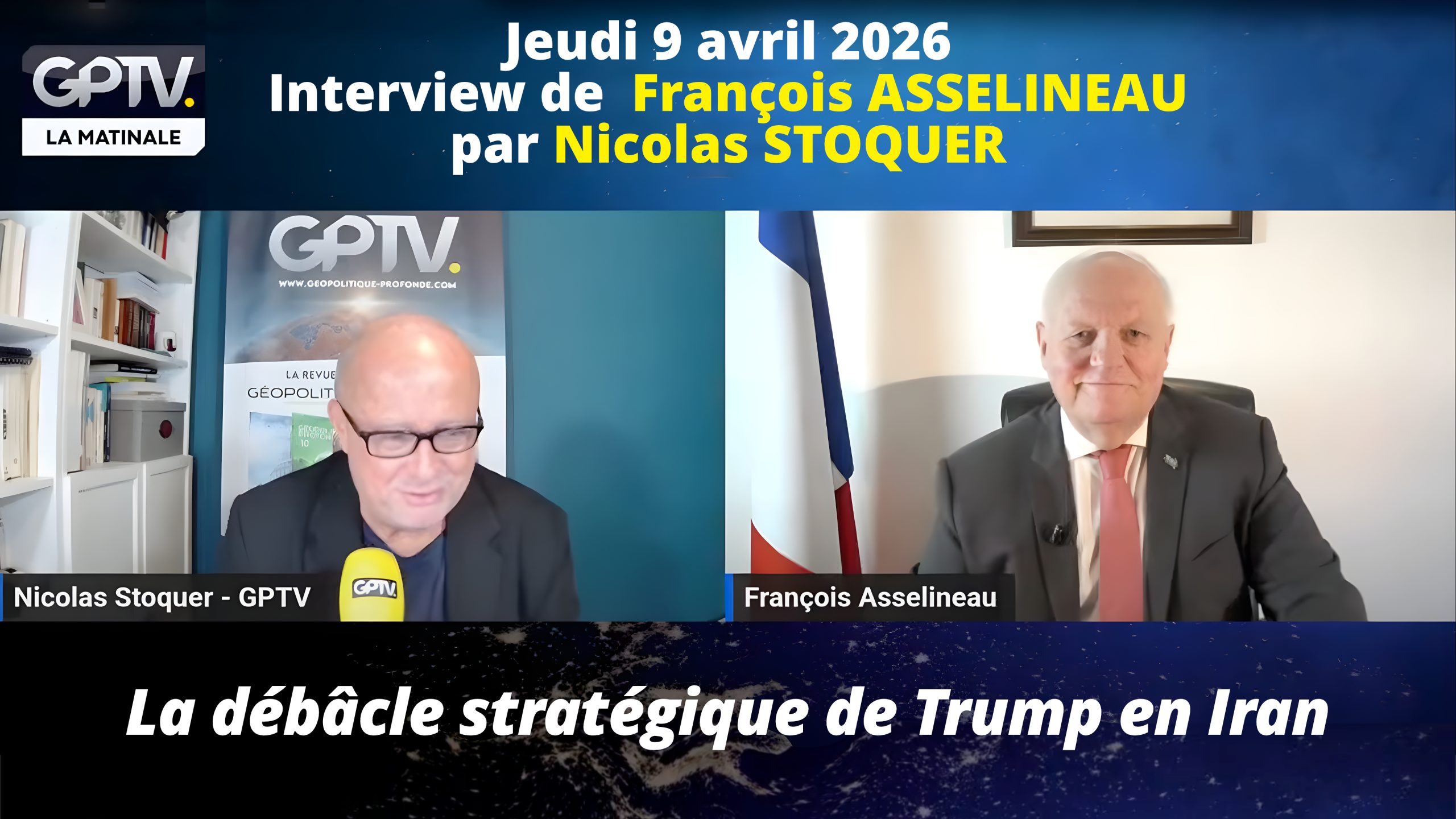 François Asselineau invité de Nicolas Stoquer sur GP-TV – 09/04/2026