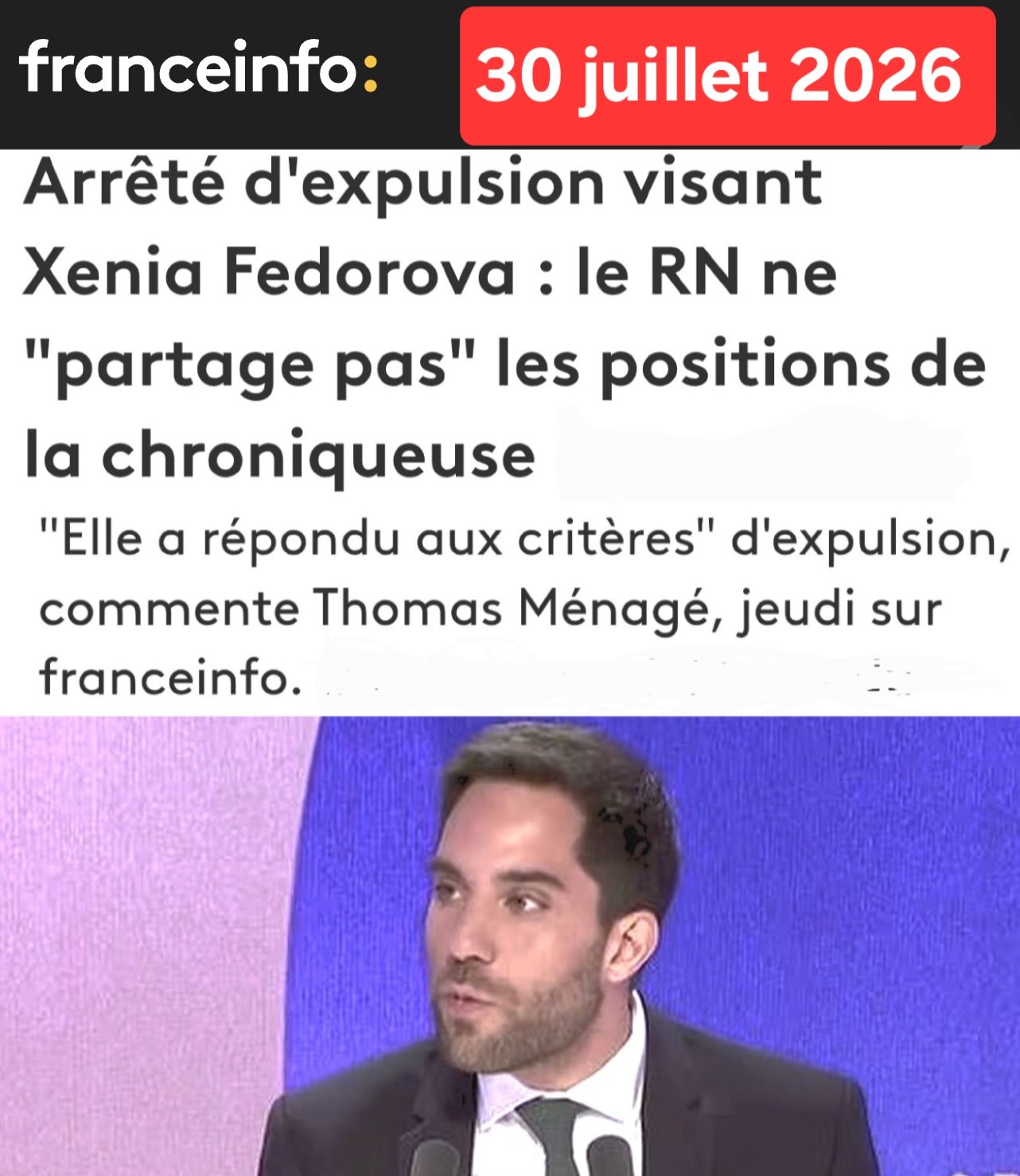 Expulsion de Fedorova : le RN applaudit des deux mains