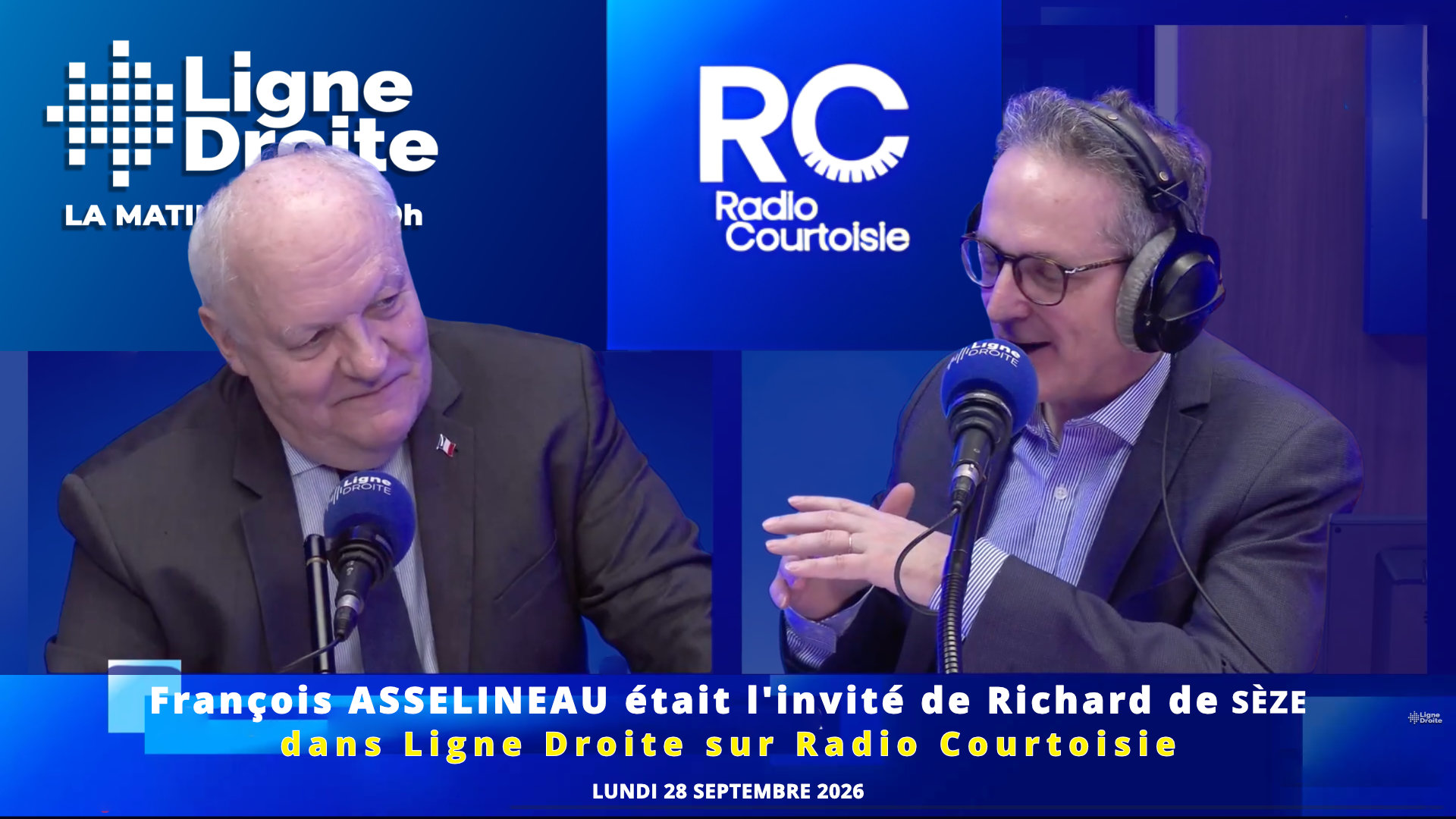 François Asselineau invité de Richard de Sèze sur Radio Courtoisie –  28/09/2026