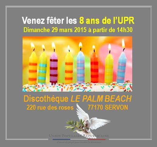 Venez fêter avec nous les 8 ans de l'UPR