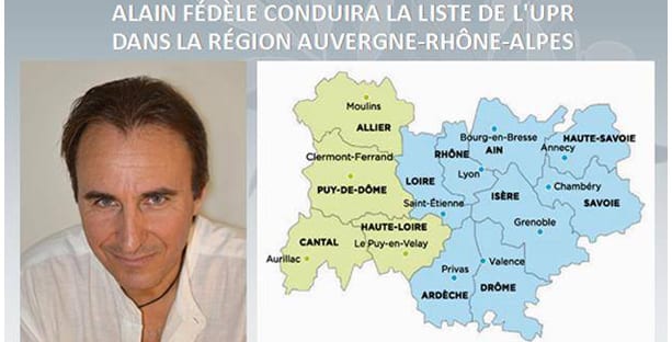 Alain Fédèle conduira la liste de l'UPR dans la région Auvergne-Rhône-Alpes