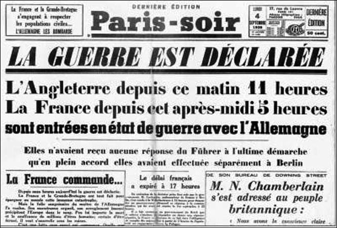 3 août 2014 : centième anniversaire de la déclaration de guerre de l'Allemagne à la France