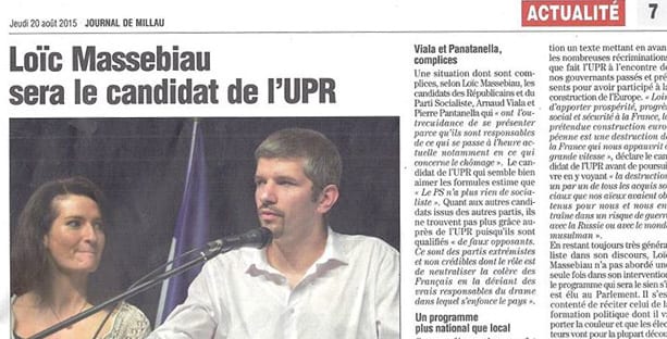 Très bonne couverture médias après la conférence de presse de Loïc Massebiau et Édith Paradis, nos 2 candidats dans l'Aveyron