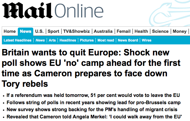 Pour la première fois, un sondage indique qu'une majorité de Britanniques voteraient pour la sortie de l'Union européenne