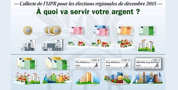 Collecte pour financer la campagne de l'UPR pour les élections régionales – À quoi va servir votre argent ?