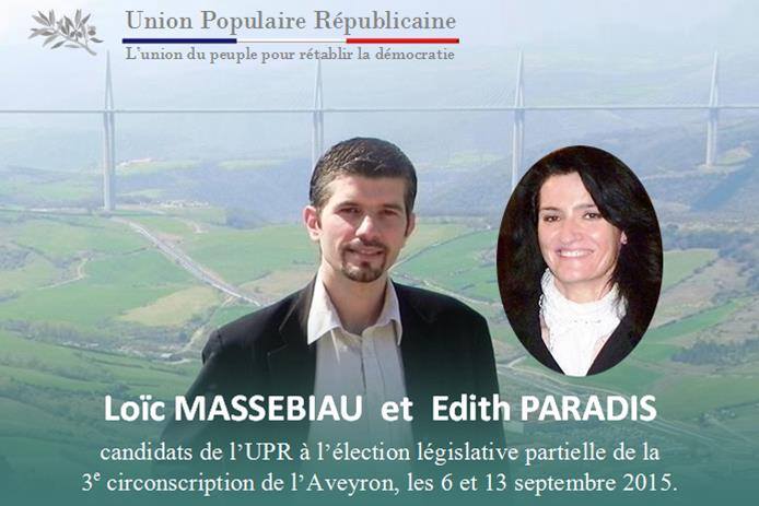 L’UPR présente ses candidats à l’élection législative partielle de la 3ème circonscription de l’Aveyron des 6 et 13 septembre