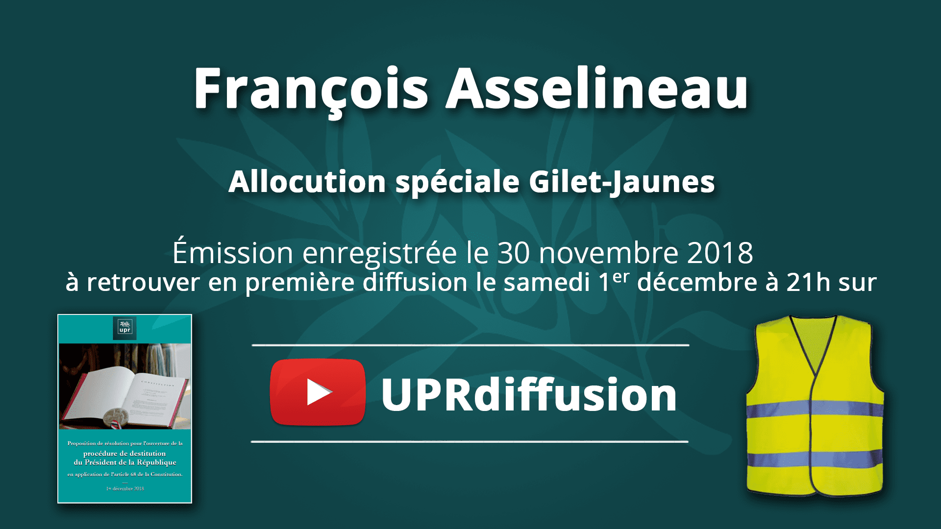 Ce Soir à 21h Allocution De François Asselineau Spéciale